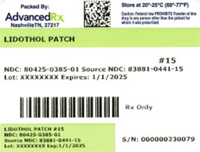 Lidothol Patch #15 (Lidothol Patch 80425 0385 01)
